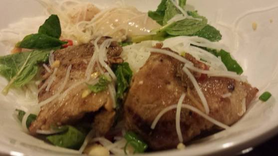 post event leftovers - chargrilled pork neck beehoon