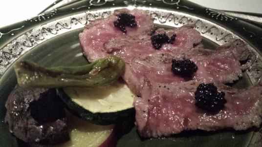 #8 ohmi wagyu (近江牛) with xavier, jalapeño chilli, sweet potatoes