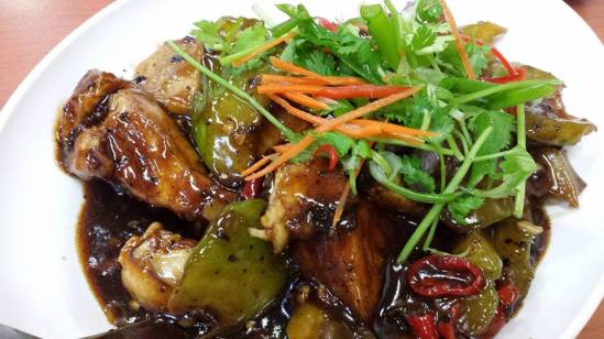 blackbean snkaehead (tomen) fish belly with bittergourd