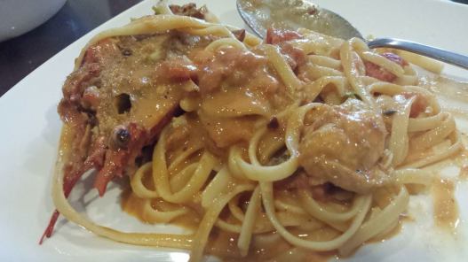 lobster in spicy pink (creamy tomatoes) sauce
