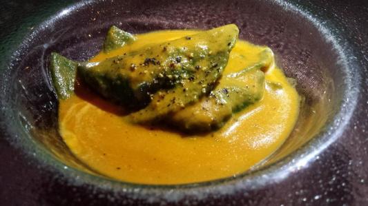 lobster blackened spinach ravioli