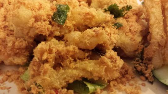 butter squid with pork floss