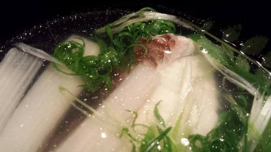 clear soup with fish
