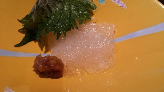 excellent fish with miso & shiso leaf