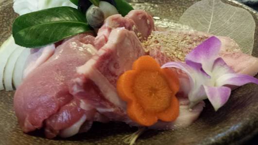 kuroge wagyu + chicken