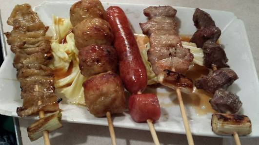 kushiyaki moriawase 6 for 800yen @nakasu yatai 屋台