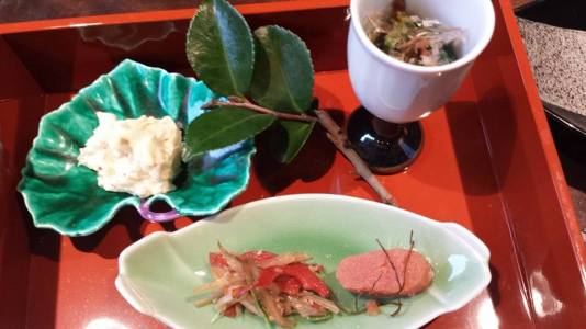 mashed potatoes, mentaiko with crisp anchovies, pickles