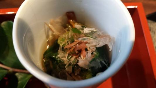 pickled veg with bonito flakes