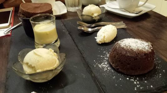 soufle + lava cake at laurent