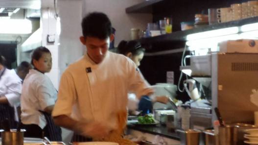 chef preparing cold capellini