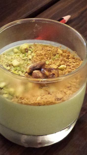 pistachio panna cotta