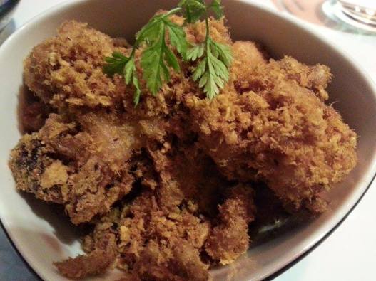 soft shell crab in curry floss