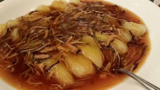 chinese cabbage with golden mushrooms