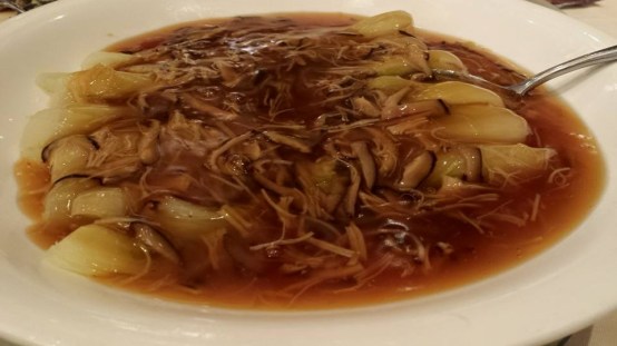 chinese cabbage with golden mushrooms