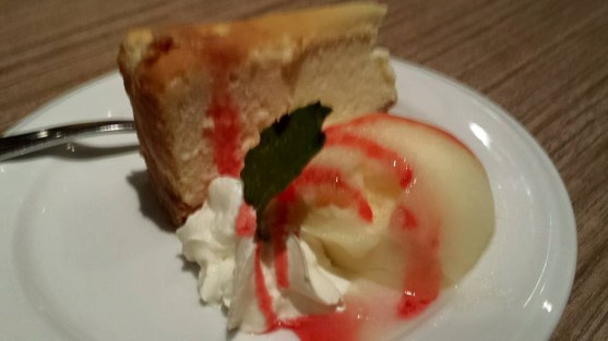 cheese cake with yuzu sorbet