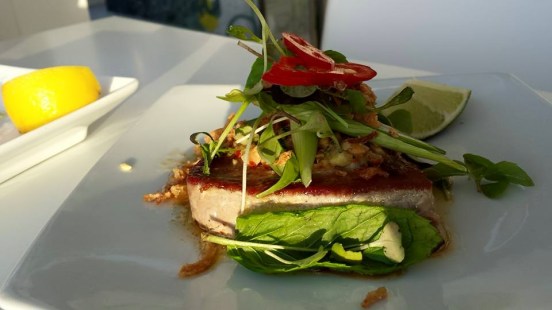 grilled tuna, thai peanut butter