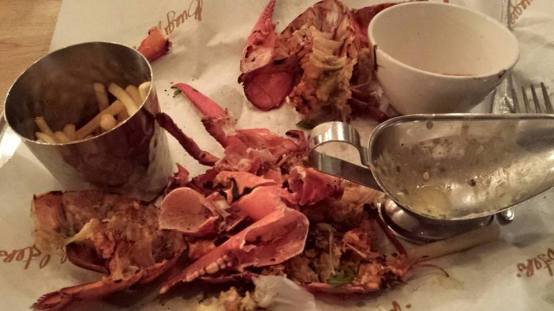 grilled whole lobster (all eaten)