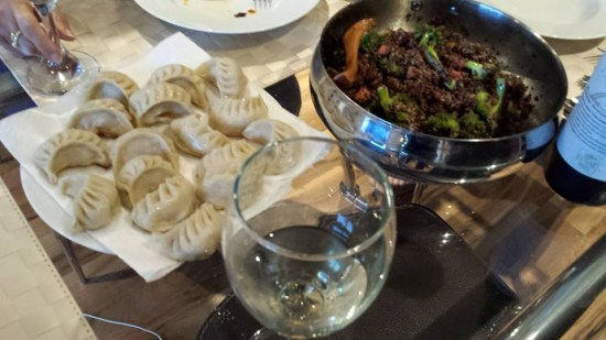 guo tie 锅贴 quinoa & wine