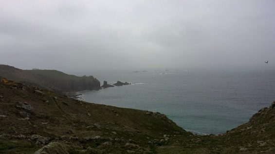 hiking to land's end from sennen cove