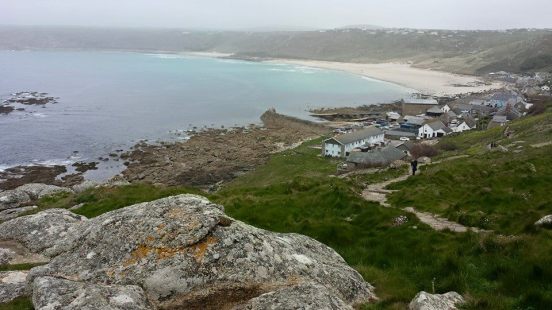 looking back at sennen cove