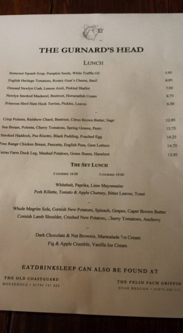 lunch menu
