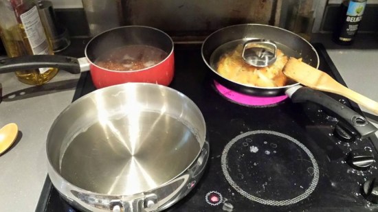 making quinoa, carrots & onions