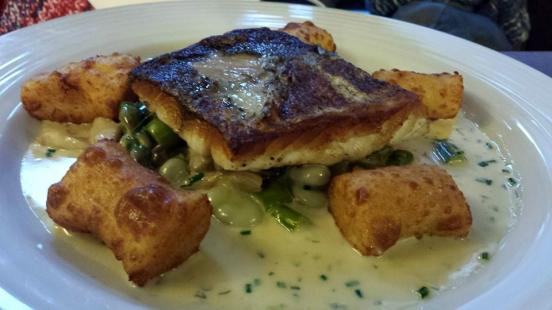 pan-fried hake with gnocchi