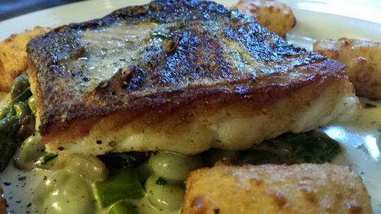 pan-fried hake with gnocchi