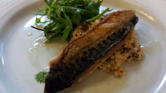 pan-fried mackerel with crab cous cous