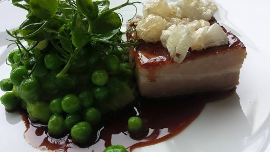 pork belly 30hr sous vide at 60degC with peas