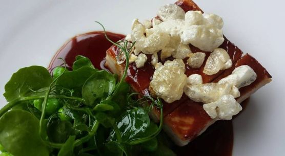 pork belly 30hr sous vide at 60degC with peas