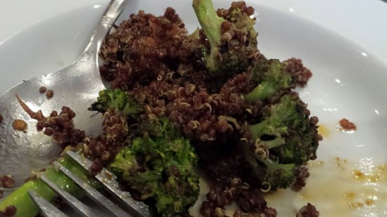 quinoa, brocoli, carrots & onions