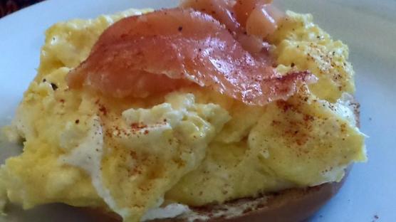 smoked salmon on scarmble eggs at glencree house