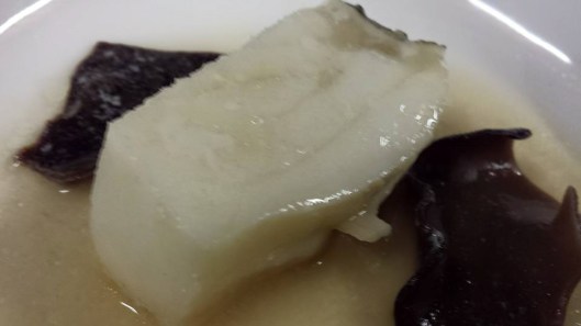steamed cod with olive oil & soy sauce + wood fungus