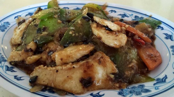 sliced fish with bitter gourd in black bean sauce