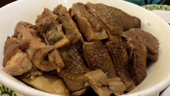 braised goose hopeless, like reboiled or overnight microwaved