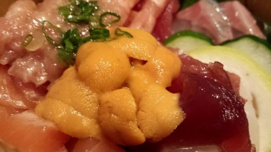 uni, negi toro, maguro, hamachi, amaebi
