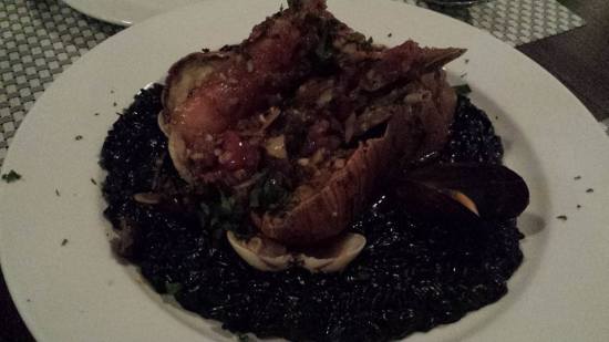 crayfish squid ink risotto