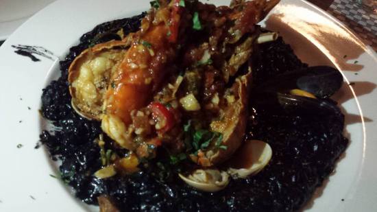 crayfish squid ink risotto