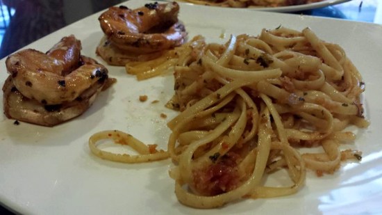 linguine with dry wok prawns