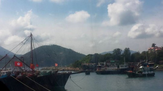 on the ferry to cheung chau island