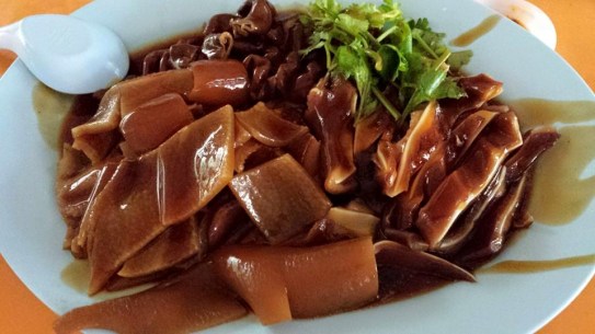 pigs ear, intestines, pig skin & lor bak S$10