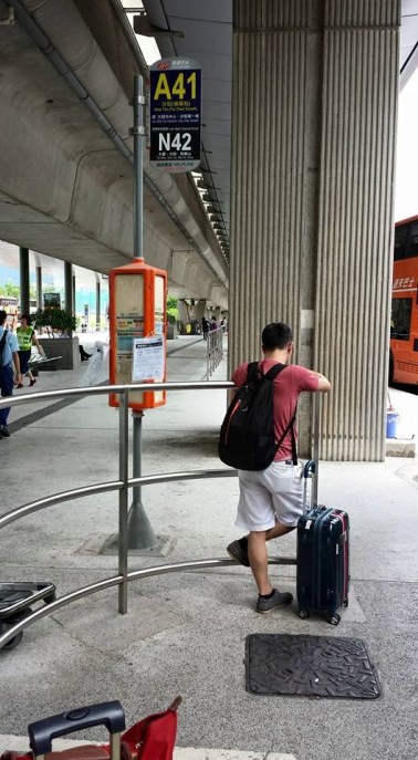 queue for A41 airport bus