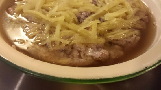 steamed minced pork with salted fish & sliced ginger