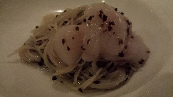 chilled capellini in wild truffle emulsion