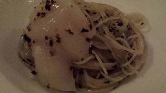 chilled capellini in wild truffle emulsion