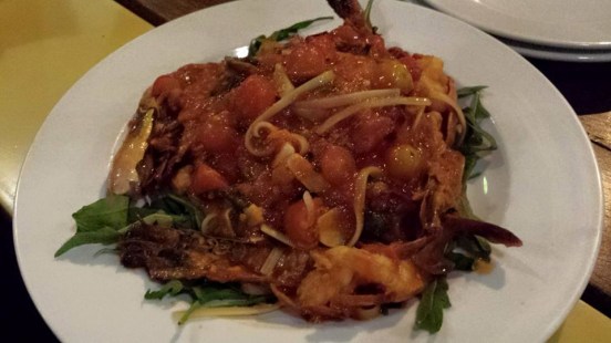 linguine gamberini (garlic prawn)