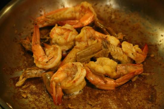 prawns to go with fungi linguine