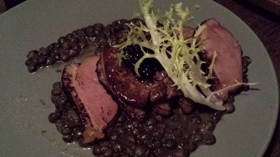 smoked duck breast with foie gras