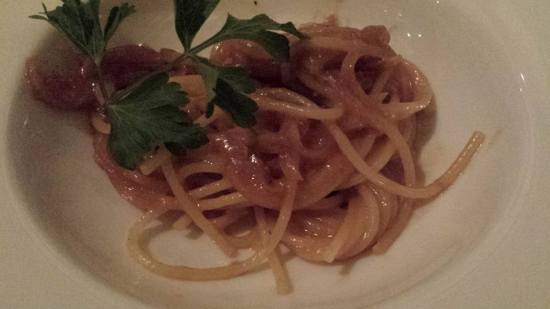 amatriciana - bacon, red wine, tomato pasta